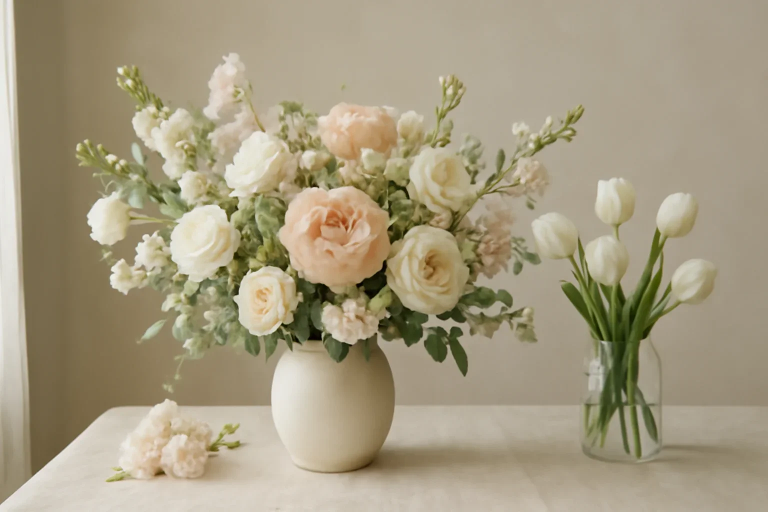 Best Flowers for Sympathy and Condolence Gifts styled with fresh flowers in a soft editorial setting