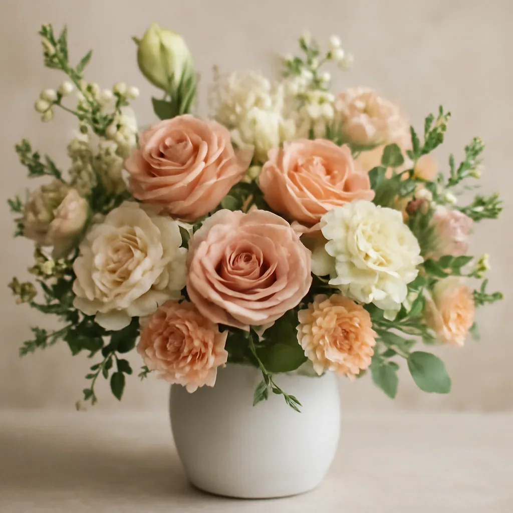 Close-up floral detail supporting the article about bouquet vs arrangement: which gift is best?