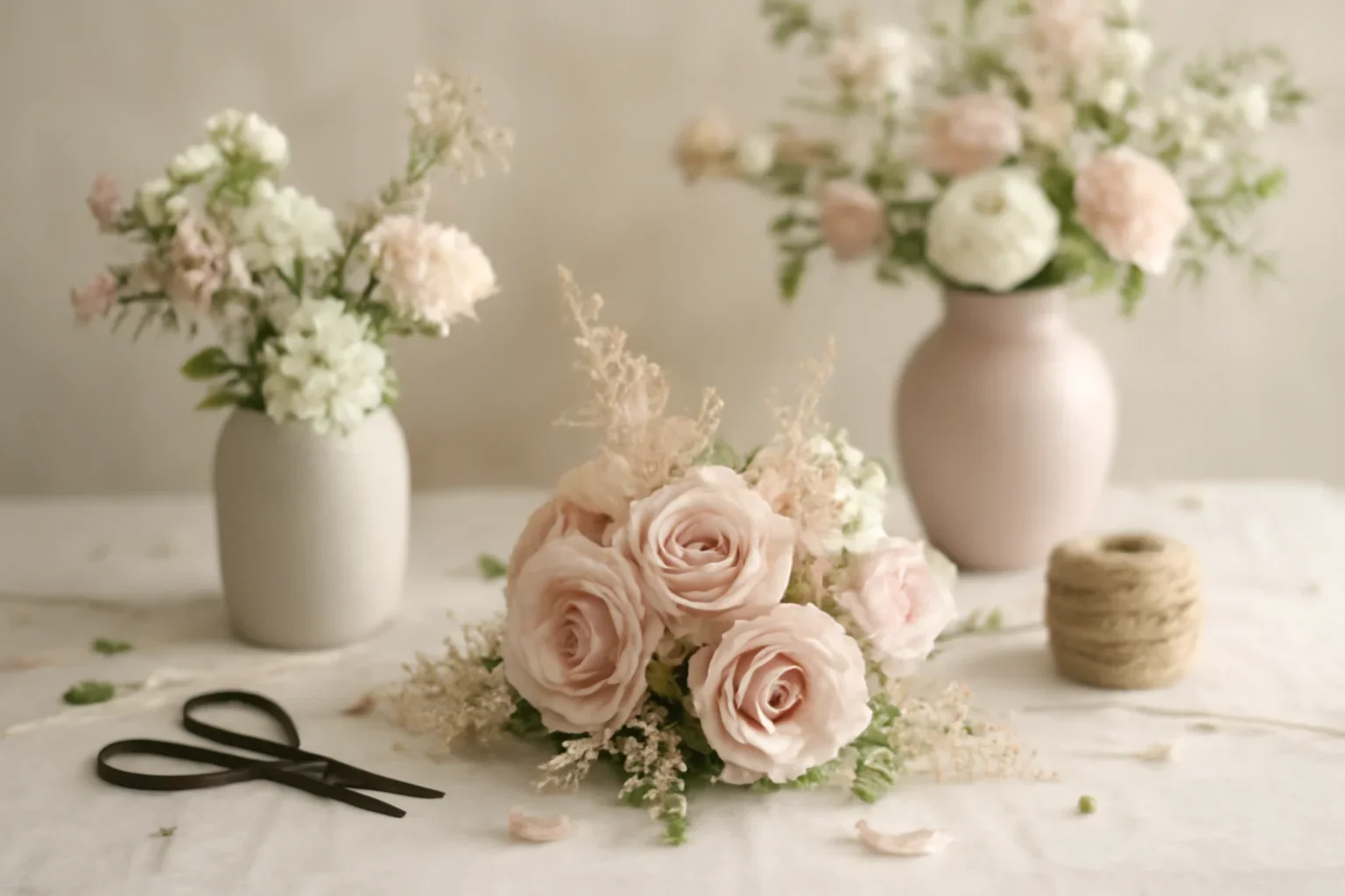 Floral Workshops: What to Expect at Your First Class styled with fresh flowers in a soft editorial setting