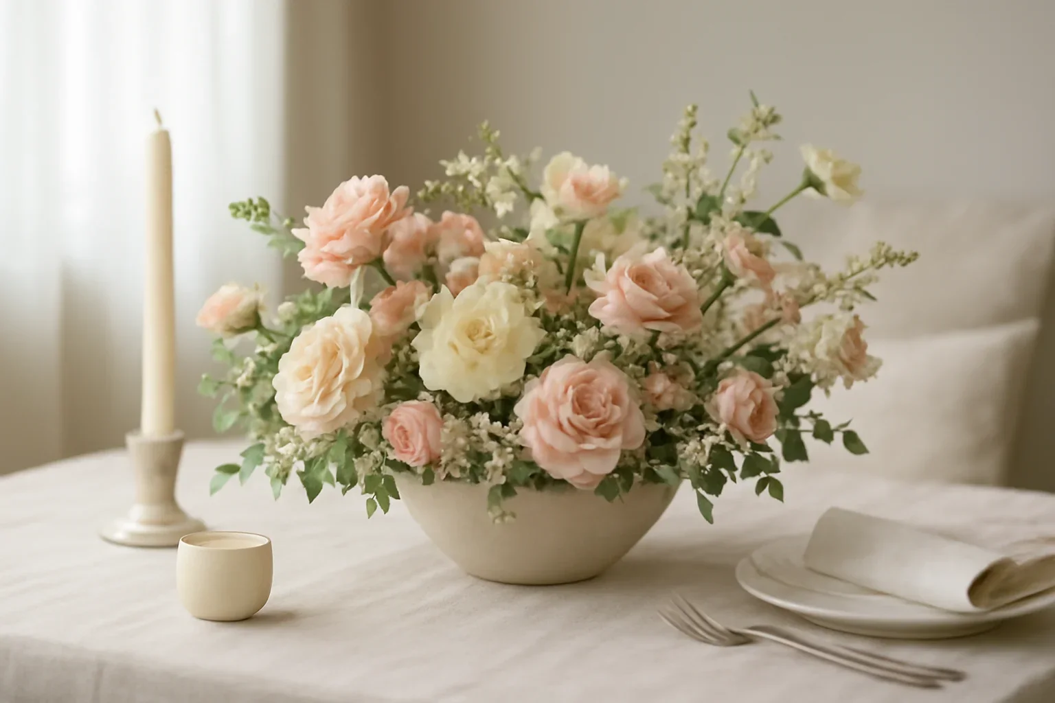 Holiday Centrepiece Ideas for Cozy West Coast Homes styled with fresh flowers in a soft editorial setting
