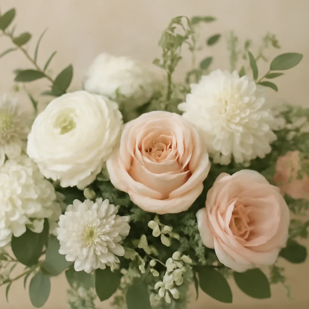 Close-up floral detail supporting the article about how to pick a florist for a small, intimate wedding