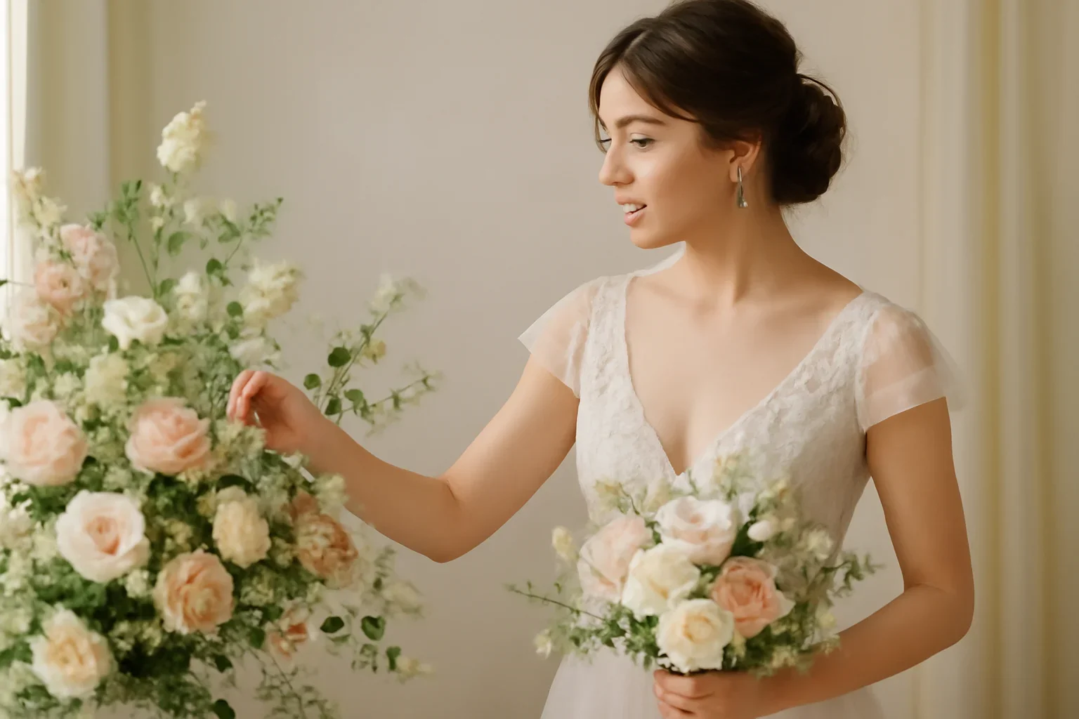 How to Pick a Florist for a Small, Intimate Wedding styled with fresh flowers in a soft editorial setting