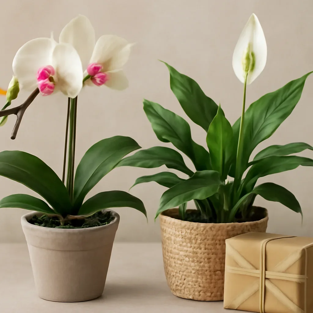 Close-up floral detail supporting the article about orchid vs peace lily: which plant makes a better gift?