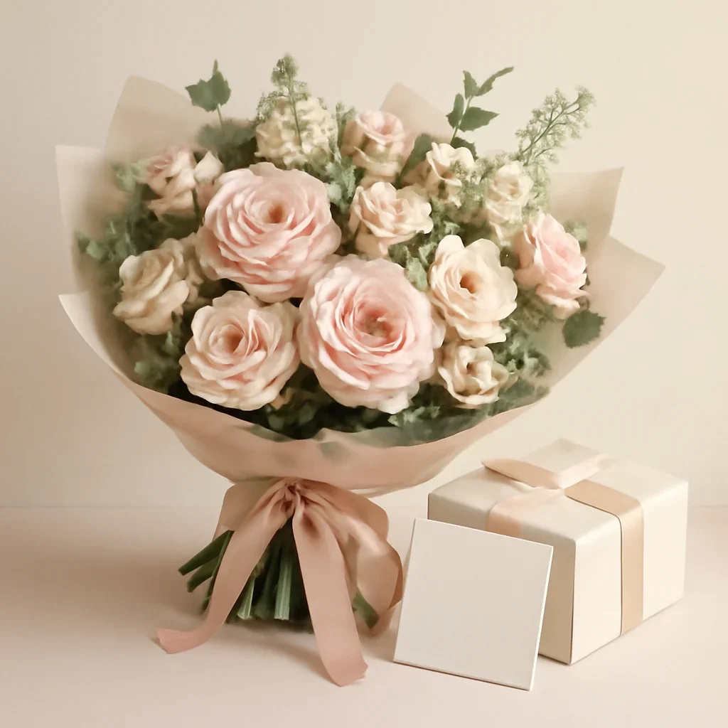 Call to action floral image for same-day flower delivery with thoughtful gift styling