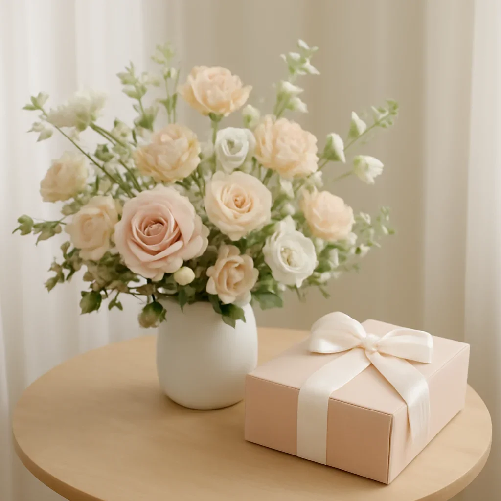 Supporting floral scene for same-day flower delivery with boutique presentation