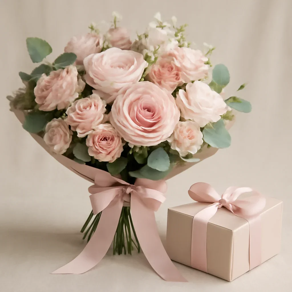 Call to action floral image for anniversary flowers with thoughtful gift styling