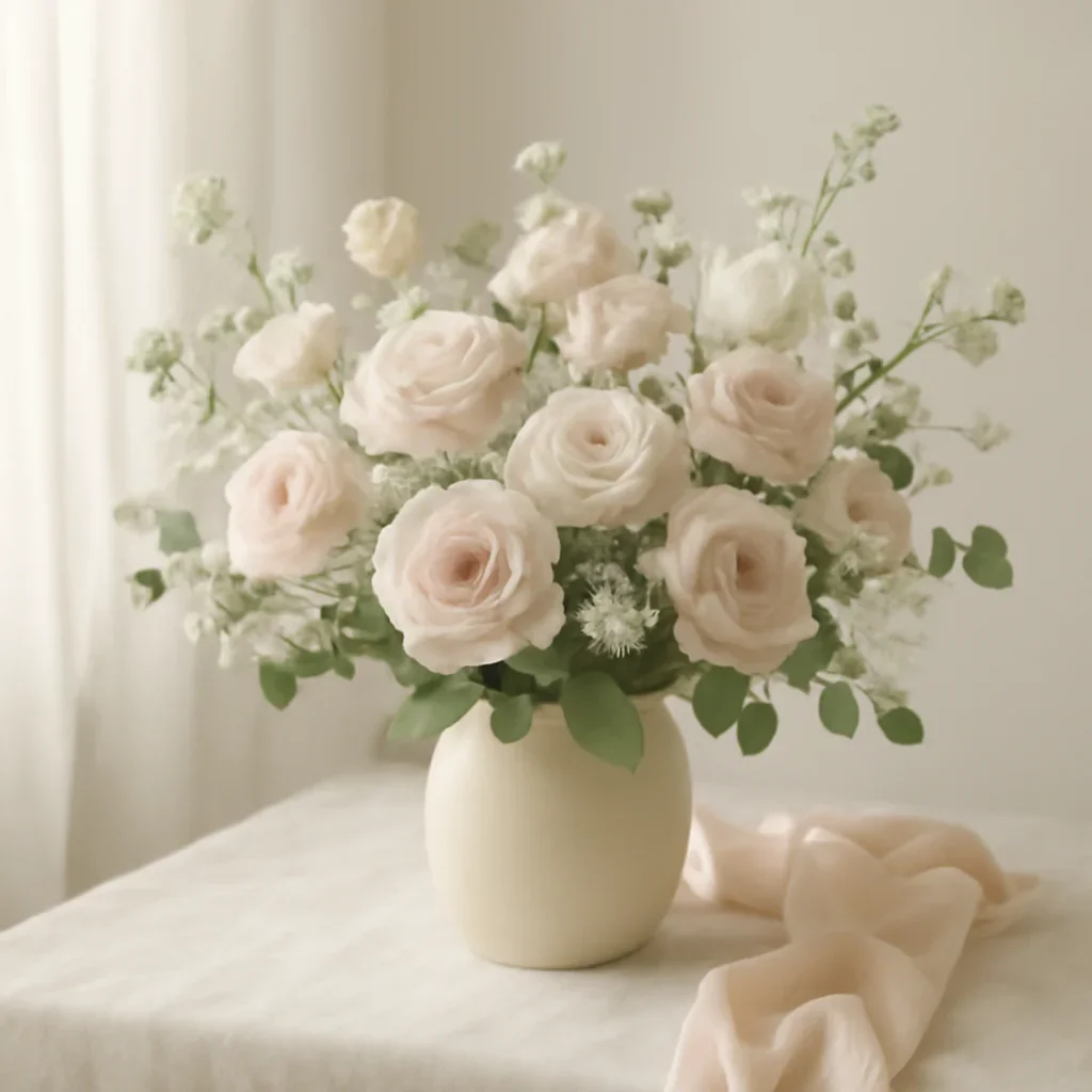 Supporting floral scene for everyday flowers with boutique presentation