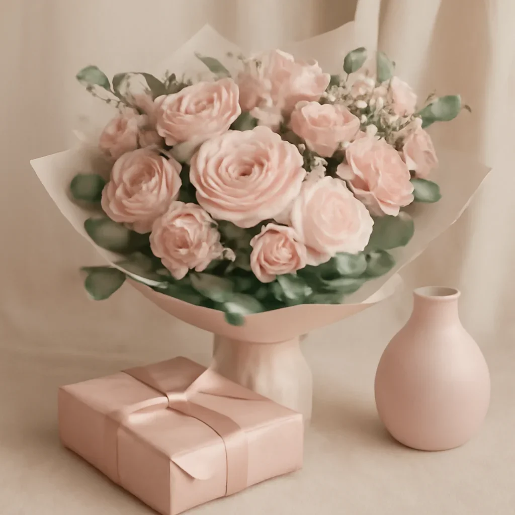 Call to action floral image for mother's day flowers with thoughtful gift styling