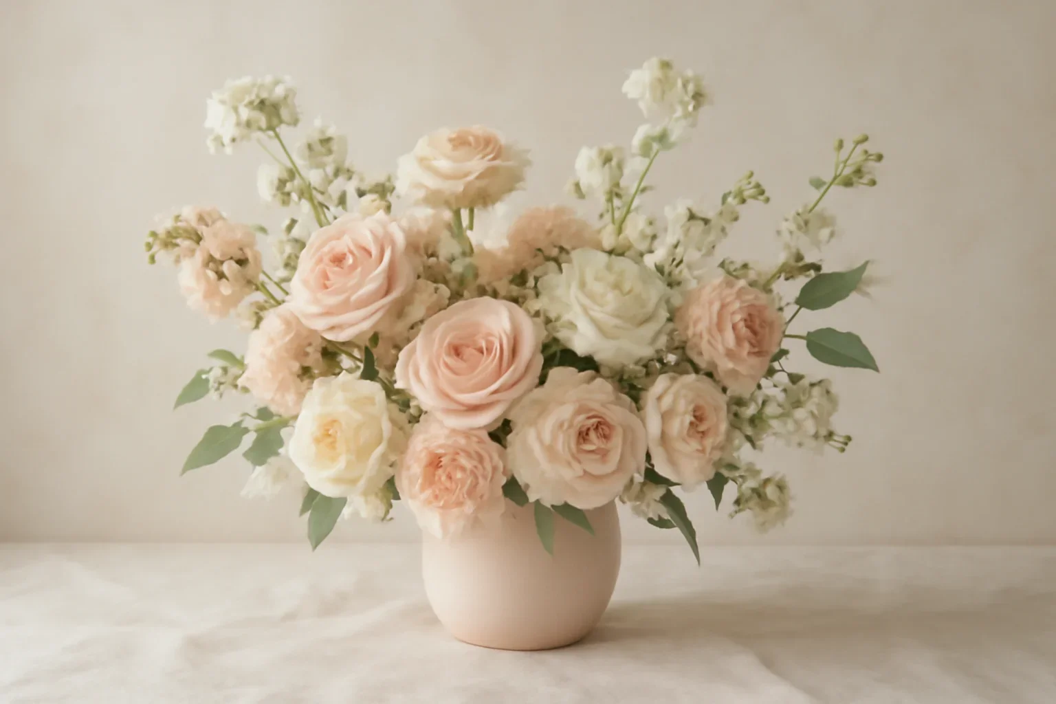 Mother's Day Flowers styled with fresh flowers in a soft editorial setting