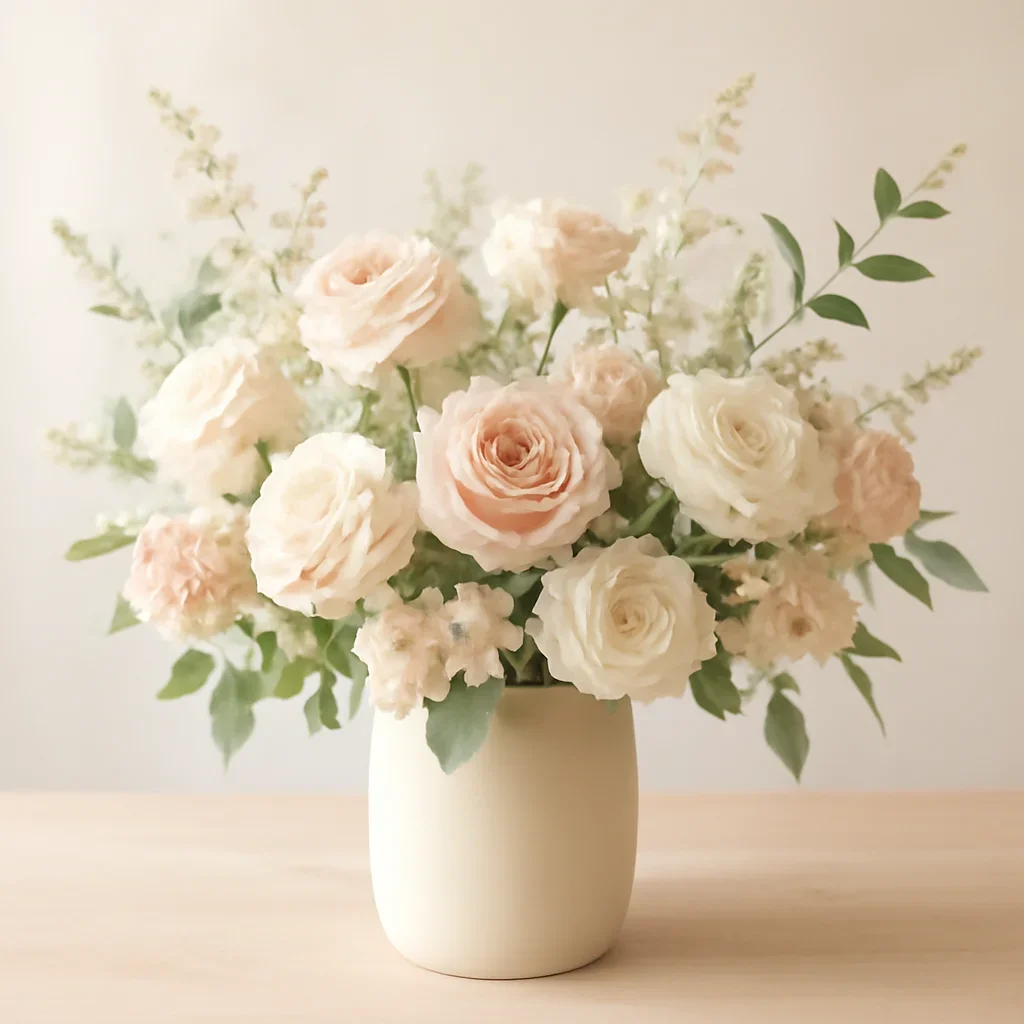 Supporting floral scene for support with boutique presentation